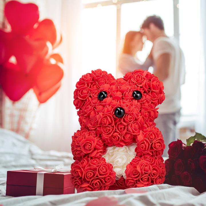 Actual product image Relaxdays Rosen-Teddybär (28 cm)
