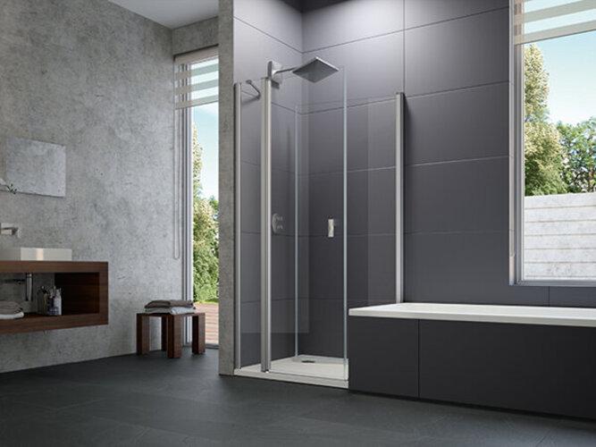 Produktbild Hüppe Design pure 4-Eck Bewegliche Seitenwand für Schwingtür, Breite:75cm Höhe:190cm, Befestigun (200 cm, 75 cm, 190 cm)