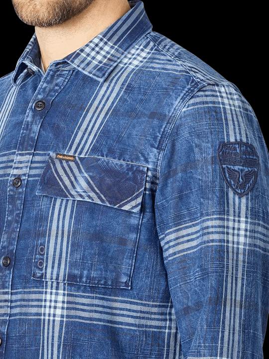 Actual product image Pme Legend Blue Indigo Shirt Slub Check Real Indigo (XL)