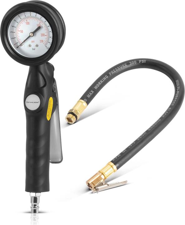 Immagine prodotto Stahlwerk Pistola di gonfiaggio pneumatici ad aria compressa DRA-162 ST, da 0 a 16 bar / 0 a 230 PSI