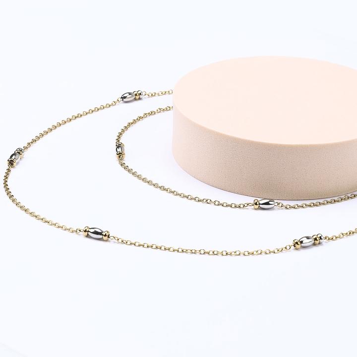 Actual product image Morellato Colori SAXQ02 Double Gold Plated Beaded Necklace (Stainless steel)