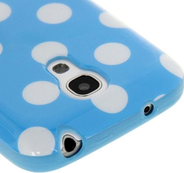 Actual product image König Design Protective cover dots TPU Case for mobile Samsung Galaxy S4 mini i9190 blue/white (Samsung Galaxy S4 mini)