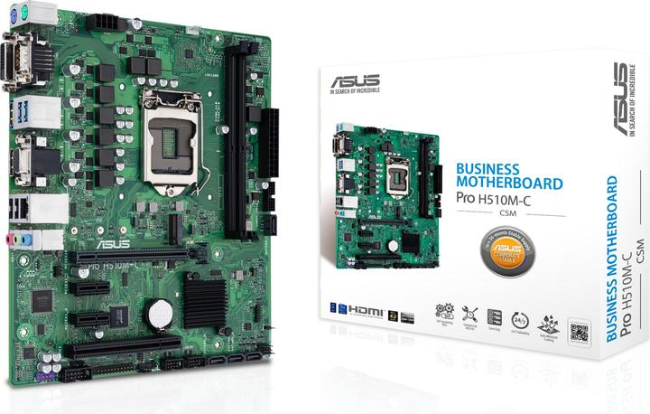 Produktbild ASUS Pro H510M-C/CSM - Motherboard - micro ATX - LGA1200-Sockel - H510 - USB 3.2 Gen (LGA 1200, Intel H510, mATX)
