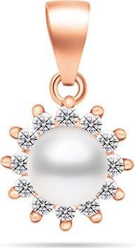 Brilio Silver - Charming pearl pendant with zircons PT88R