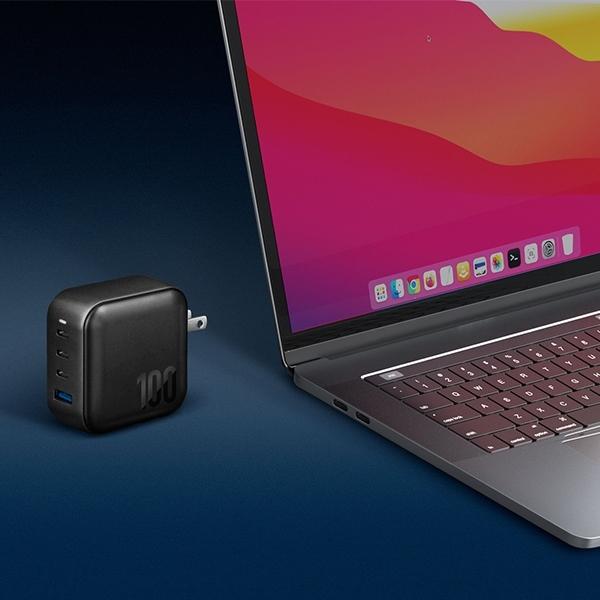 Image du produit Energea ład. siec. 1xUSB+3xUSB-C PD-PPS-QC 3.0 100W 3C1A czarny/black US+UE Travelite GAN100 (100 W)