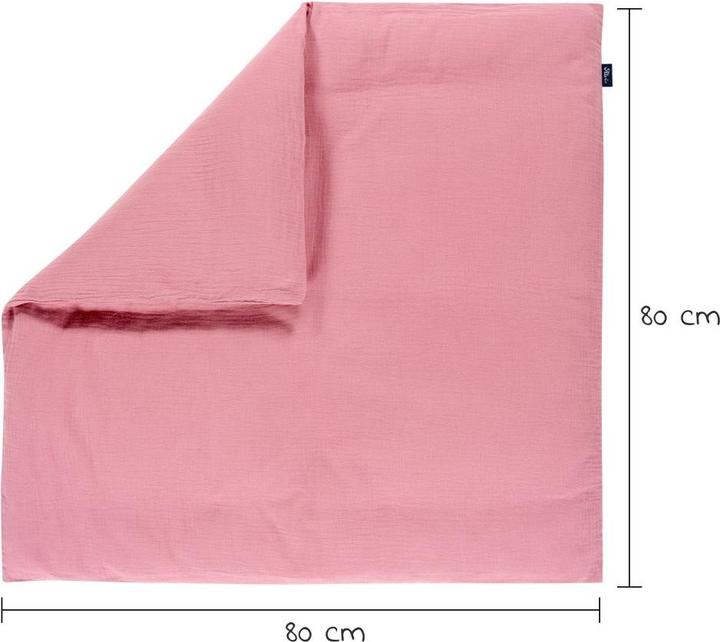 Produktbild Alvi Babybettwäsche & Bettsets Bettwäsche Mull mit Knopf 80 x 80 cm - Fox Glove (80 x 80 cm, 35 x 40 cm)