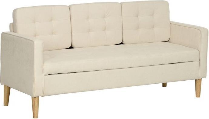 Immagine prodotto Swisshandel24 3 Sitzer Sofa, Couch mit Stauraum, Holzbeine, Samtoptik für Wohnzimmer (3 posti)