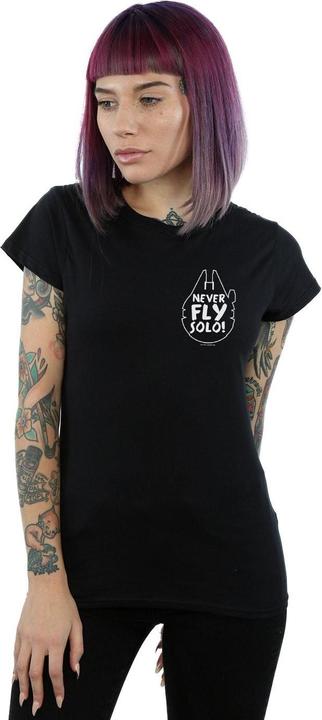 Immagine prodotto Star Wars Never Fly Solo Maglietta Donna (L)