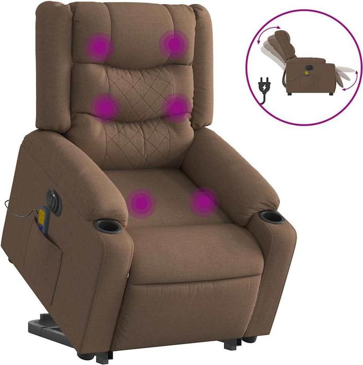 Produktbild VidaXL Massagesessel mit Aufstehhilfe Braun Stoff