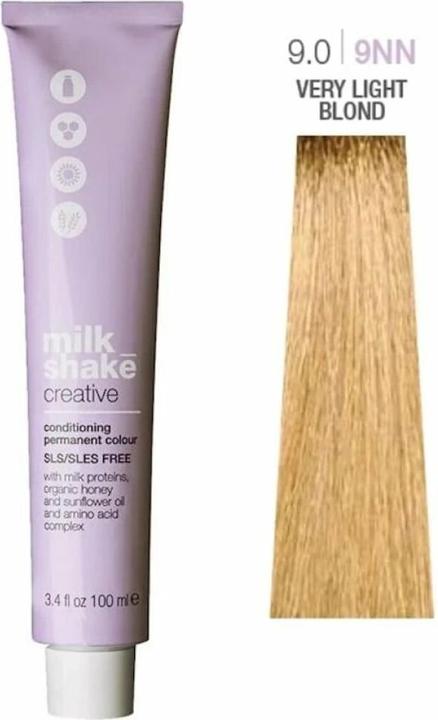 Immagine prodotto Milk_Shake Vopsea permanenta Creative 9.09NN, Biondo Luminos Deschis Intens Natural, 100ml (Biondo Luminos Deschis Intens Natural, 9.09NN)