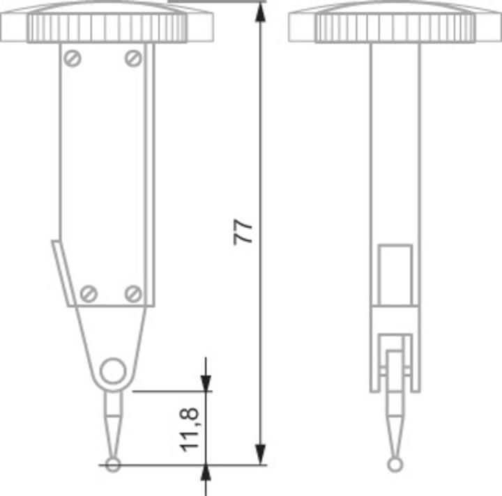 Actual product image Tesa TAST lever gauge 0.01 mm D=28 mm in case. (mm)
