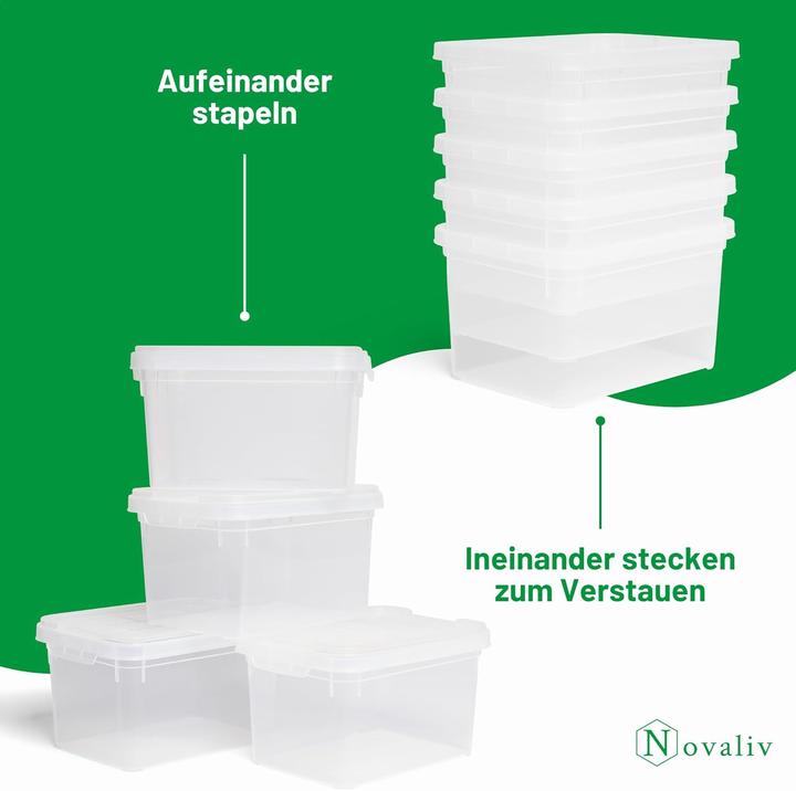 Immagine prodotto Novaliv 2x Aufbewahrungsboxen mit Deckel klein 2 L transparente Nestbar stapelbare Plastikboxen mit (2 l)