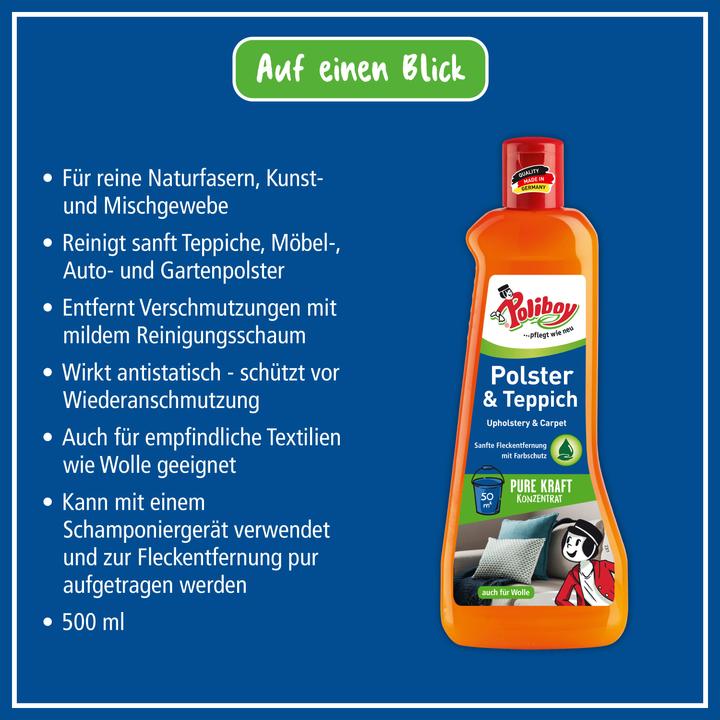 Image du produit Poliboy Nettoyant pour tapis et coussins, 500 ml (500 ml)