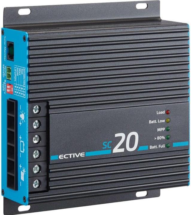 Actual product image Ective MPPT Solar Charge Controller SC20 240/480WP Solar Controller for 12V and 24V Batteries