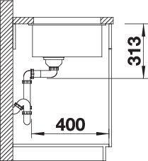 Image du produit Blanco Subline 400-U (Evier sous plan, 43 cm, 46 cm)