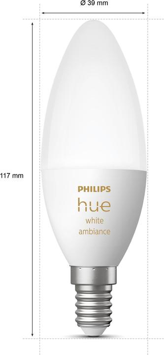 Actual product image Philips Hue White Ambiance BT (E14, 5.20 W, 470 lm, 2 x, G)