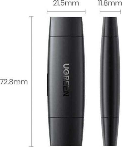 Image du produit Ugreen CM304 USB + USB-C Adapter Lecteur de cartes SD + microSD (noir) (USB-C)