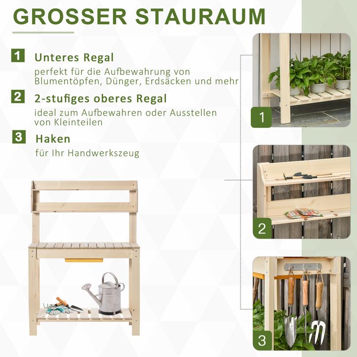 Produktbild Outsunny Pflanztisch mit verstellbarer Arbeitsfläche (100 cm)