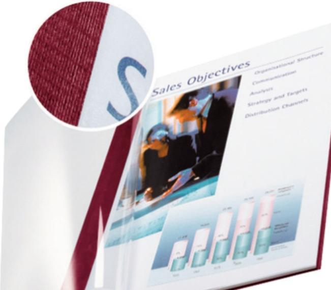Actual product image Leitz impressBIND folders Soft Cover A4 10 pcs - 7 mm, bordeaux (A4, 10 x)