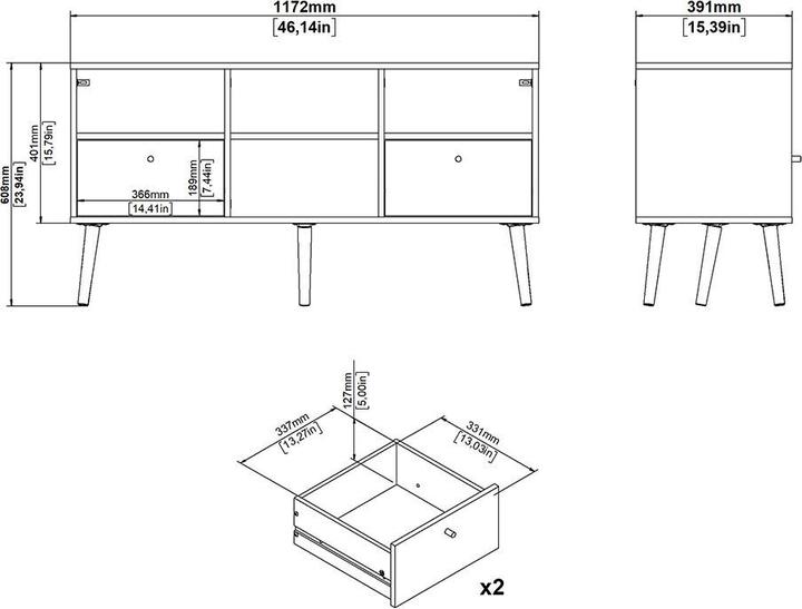 Actual product image Ebuy24 TV Tisch Bodo (118 x 40 cm)