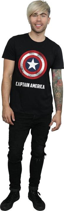 Actual product image Mens Captain America Shield Text T-Shirt (L)