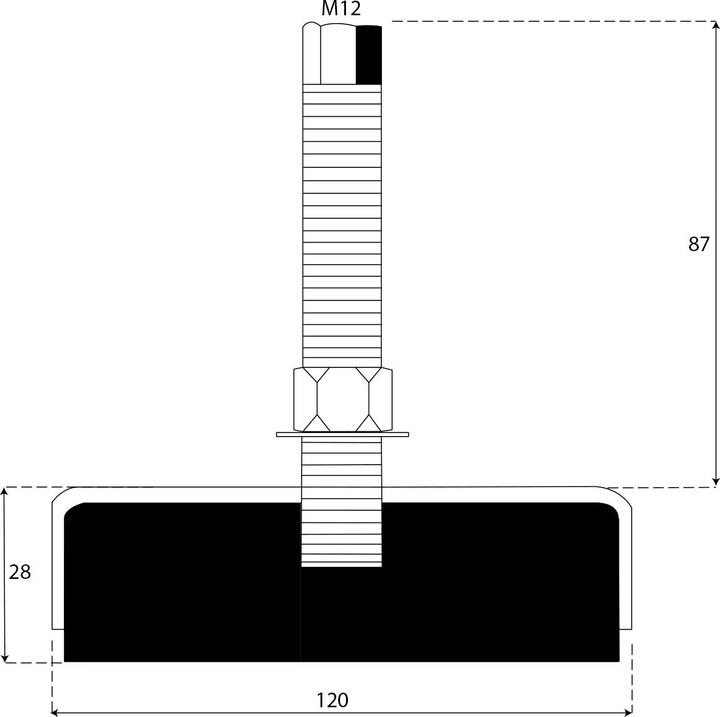 Actual product image Paulimot Maschinenfuss, Tragkraft 1000 kg, Ø 120 mm