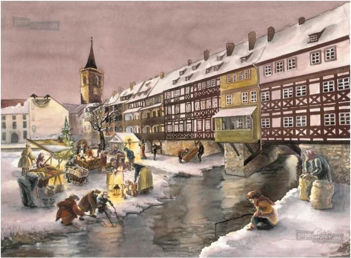 Pappnoptikum 1044 - Erfurt Krämerbrücke (Adventskalender)