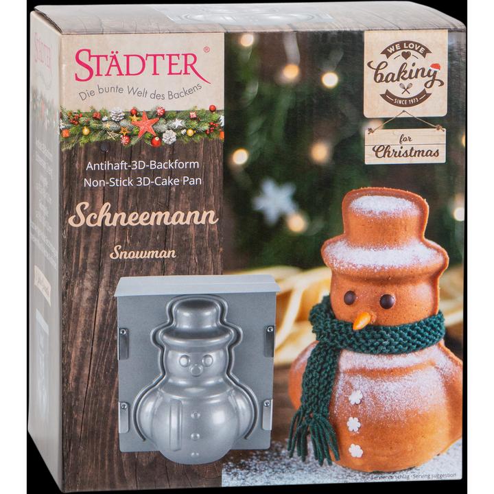 Actual product image Städter Baking tin 3D snowman 19x21x12 cm We love Baking