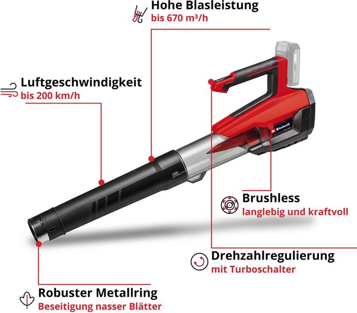 Produktbild Einhell GP-LB 18/200 Li E-Solo PowerX-Change (Akkubetrieb, Laubbläser)