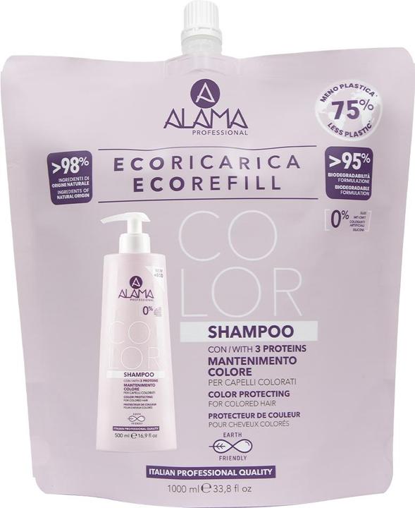 Alama Professional Color Shampoo Eco Refill 1000ml (1000 ml, Flüssiges Shampoo)