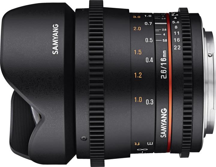 Image du produit Samyang 16mm T2.6 Canon EF (Canon EF, Plein format, APS-C / DX)