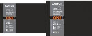 Actual product image Canson Sketchbook ONE, 216 x 140 mm, black 98 sheets, white paper, 100 gsm, on the short side (216 x 140 mm)