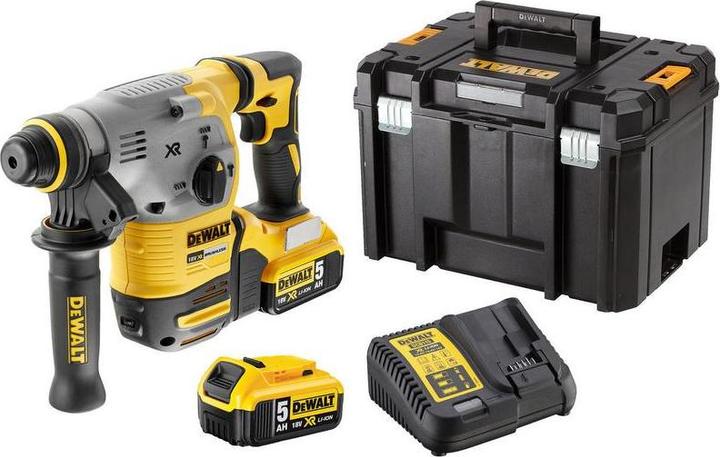 Actual product image DeWalt DCH 283 P2 Battery combi hammer 18V 2,8J SDS plus Brushless+ 2x battery 5,0Ah + charger + TSTAK (Rechargeable battery operated)