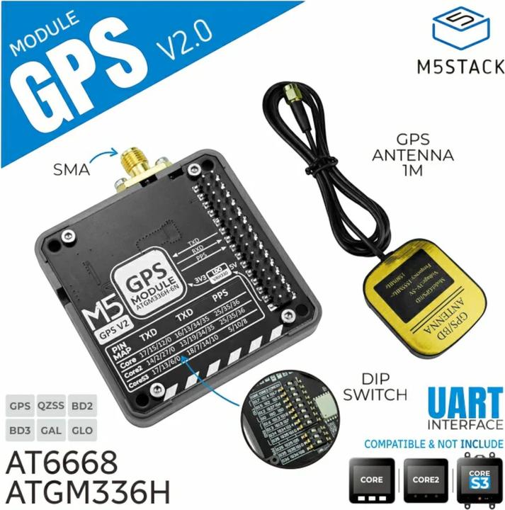 Image du produit M5Stack GPS v2.0 Module AT6668 mit externer Antenne