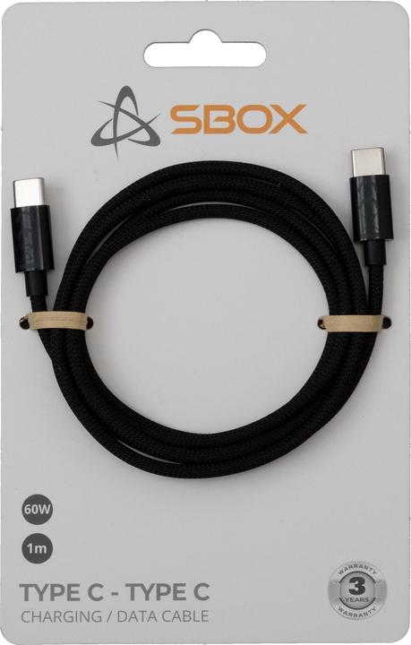 Produktbild Sbox Type C - Type C M/M 1m black TYPEC-1-B (1 m, 60 W)