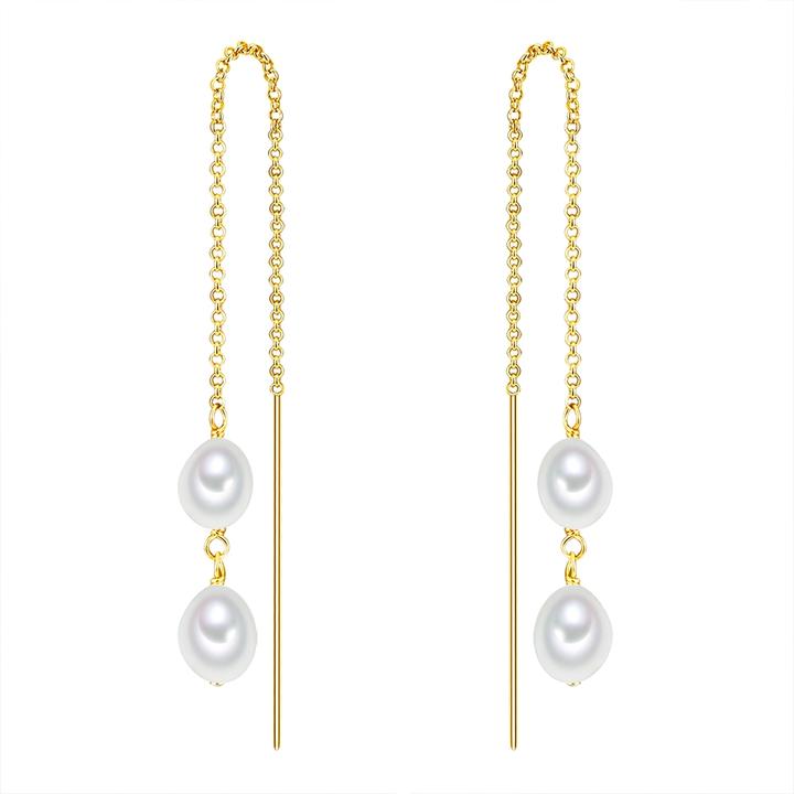 Valero Pearls Damen Sterling Silber Süsswasser-Zuchtperlen gelbgold - 15062 (Sterling Silber)