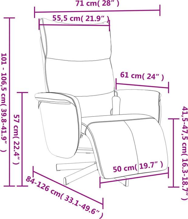 Image du produit VidaXL Fauteuil de massage avec repose-pieds Crème Similicuir,Couleur