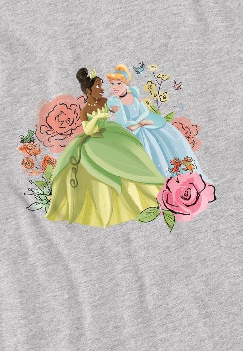 Actual product image Disney Princess Childrens/Kids In The Garden Tiana And Cinderella T-Shirt (152, 158)