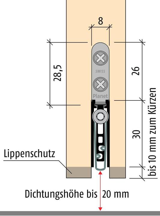 Produktbild Planet Türabsenkdichtungen US