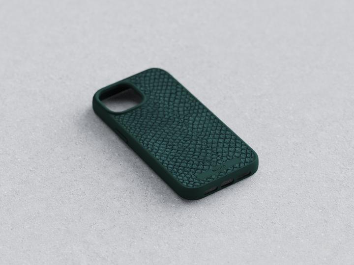 Produktbild Njord Hard-Cover Salm.Leather Magsafe Case Dark Green (Apple iPhone 15)