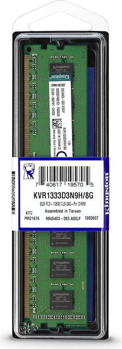 Productafbeelding Kingston ValueRAM (1 x 8GB, 1333 MHz, DDR3 RAM, DIMM 288 pin)