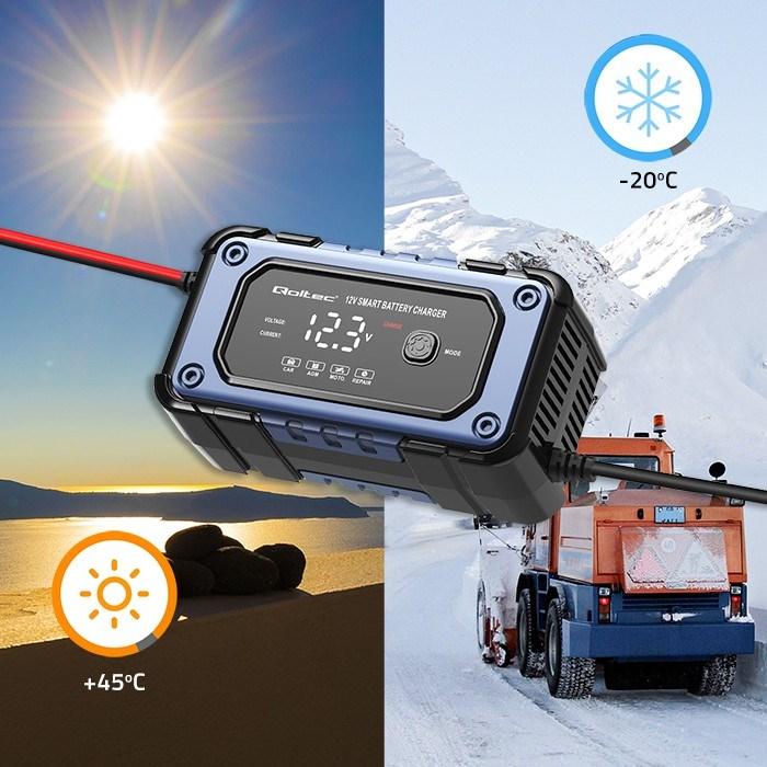 Immagine prodotto Qoltec Prostownik do akumulatora z funkcją naprawy | Inteligentna mikroprocesowa ładowarka| 12V | (12V, 6 A)