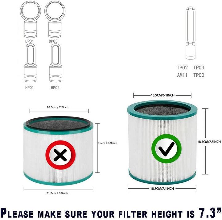Immagine prodotto Battool HEPA-Ersatzfilter für Dyson Luftreiniger (1 x)