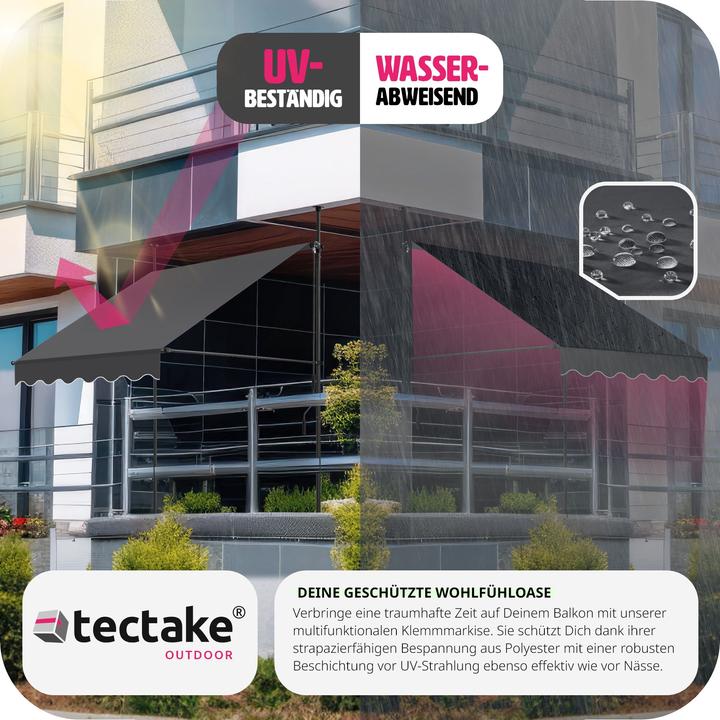 Produktbild tectake Klemmmarkise (1.50 m)