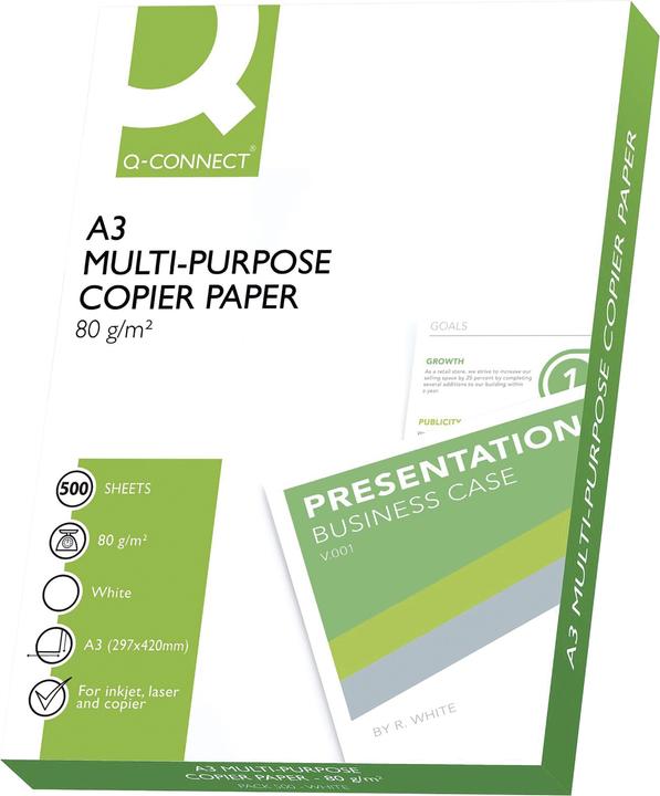 Actual product image Q-Connect Universal paper, high white, from 5 pieces (80 g/m², 500 x, A3)