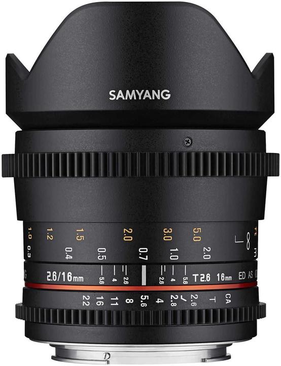 Image du produit Samyang 16mm T2.6 VDSLR MFT (Micro Four Thirds, Plein format)