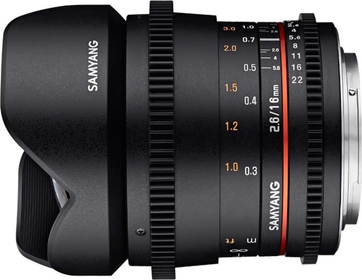 Image du produit Samyang 16mm T2.6 VDSLR MFT (Micro Four Thirds, Plein format)