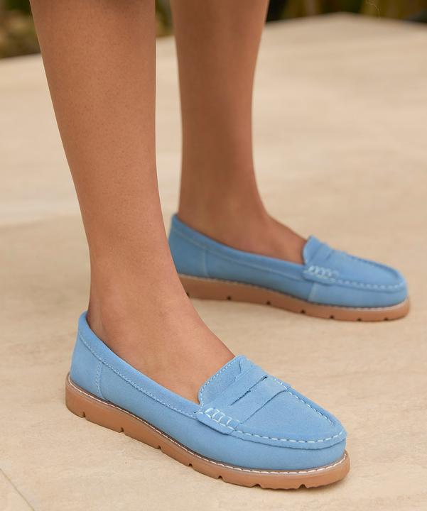 Actual product image Joe Browns Cleated Sole Suede Leather Loafers (38)