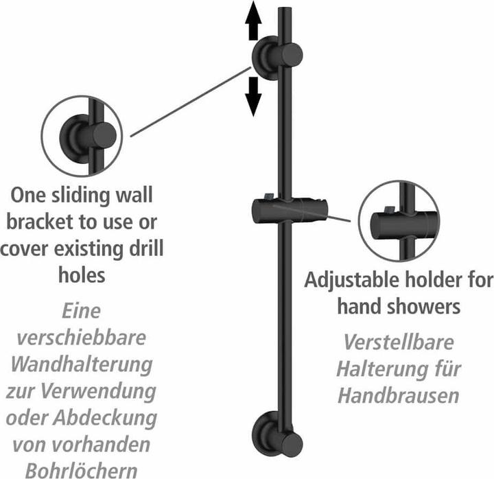 Actual product image Wenko Shower rail 70cm black