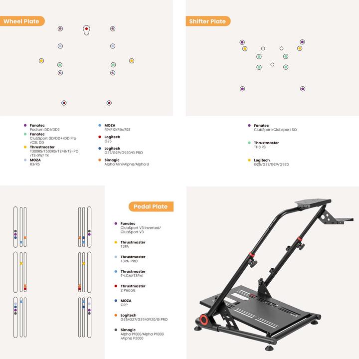 Produktbild Wiltec Lenkradständer klappbar Lenkrad Halterung Ständer Gaming Sim Racing Setup